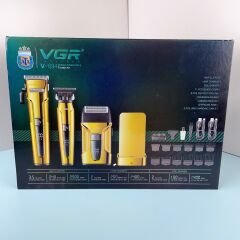 VGR Voyager V-694 Profesyonel Şarjlı Traş Makinesi Seti - 3'ü 1 Arada Kuaför Seti gold