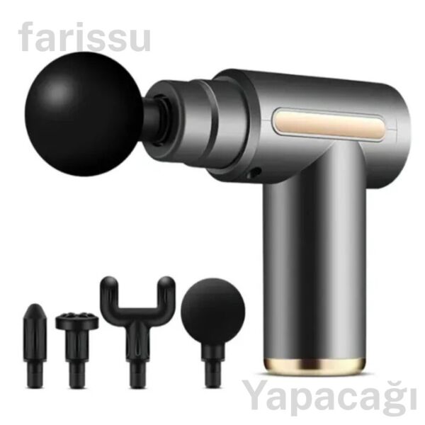Mini Masaj Tabancası - Taşınabilir ve Şarjlı gri