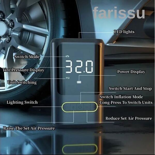 Taşınabilir Şarjlı Akıllı Lastik Şişirme Pompası (Model: ATJ-8466)