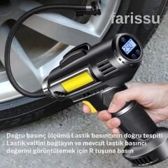 Şişirilebilir Dijital Ekranlı Kablolu Araba Şişirme Pompası