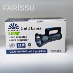 GK6698 | Uzun Mesafe Güçlü LED El Projektörü | 15 Saat Kesintisiz Aydınlatma
