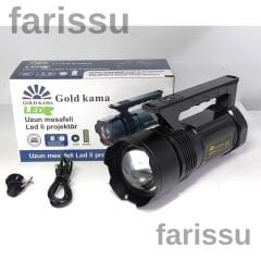 Gold Kama GK6766 20W LED Uzun Mesafe Şarj Edilebilir Projektör El Feneri
