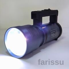 RT-829 100W 1000 Lümen Güçlü LED Acil Durum ve El Feneri – Şarjlı, Full Metal Gövde, Zoom Özellikli