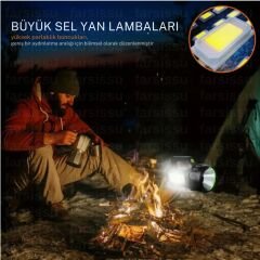 GK-T95  5 Adet 30W Uzun Menzilli Solar Panelli Powerbank Usb Çıkış S.o.s Lu Ultra Güçlü Ledli Şarjlı Feneri