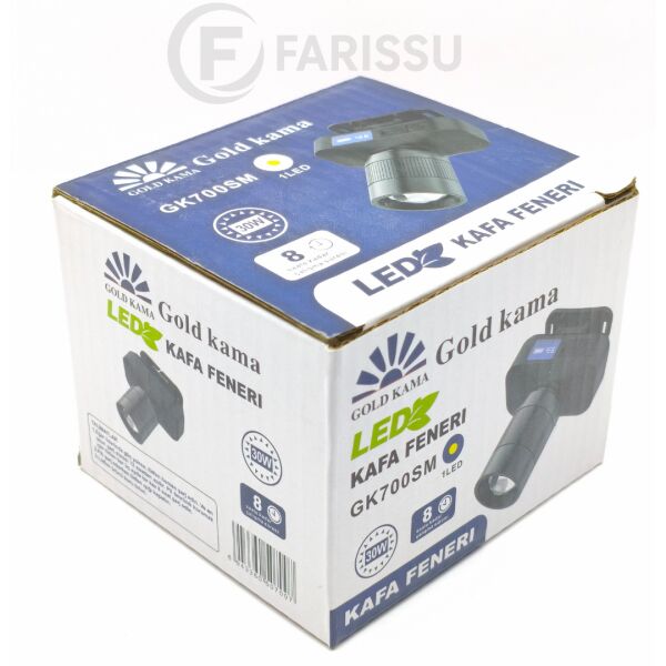 Gold Kama GK700SM LED Kafa Feneri – 30W Zoomlu, Şarjlı, Uzun Çalışma Süreli
