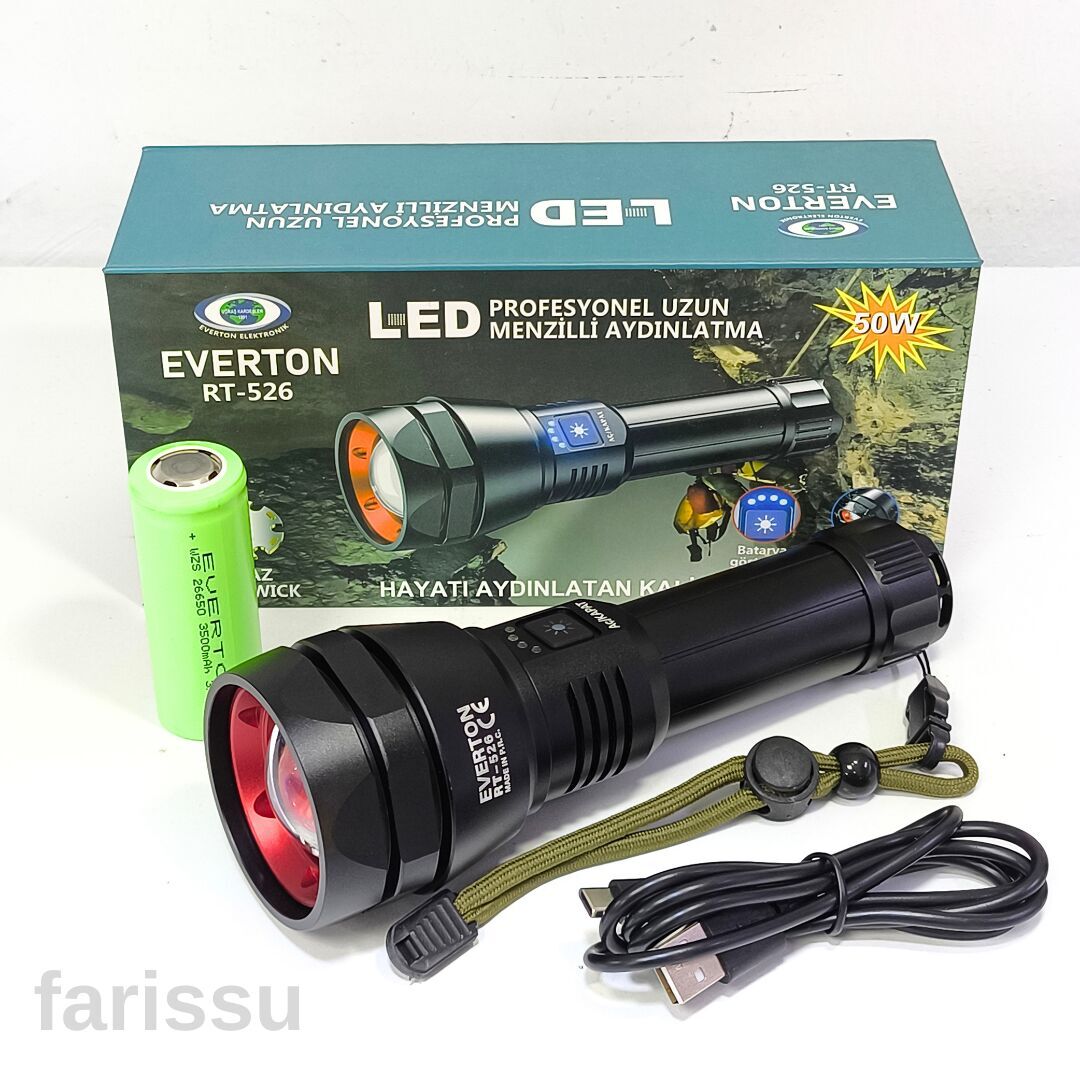 Profesyonel LED El Feneri - 50W Güç, 1000 Lümen Aydınlatma RT-526