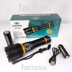 RT-453 50W 1000 Lumen 4800 mAh 1-1,5 km Menzilli Sarjli El Feneri