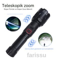 SMALL SUN SM-T288 80W 1000 Lümen 26800 Model 8800 mah pil 1 ile 1,5 Km Menzilli Şarjlı El Feneri