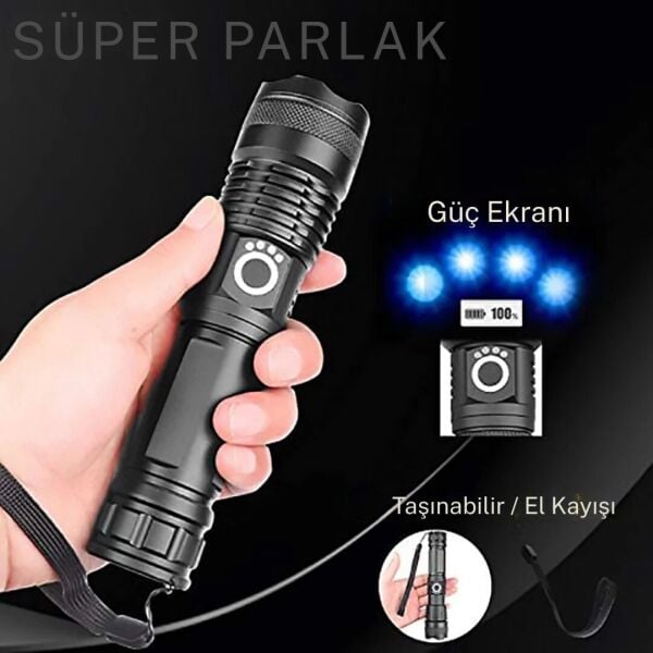 Süper Parlak ve Suya Dayanıklı SMALL SUN SM-771 El Feneri - 700 Metre Menzil