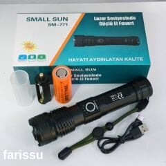 Süper Parlak ve Suya Dayanıklı SMALL SUN SM-771 El Feneri - 700 Metre Menzil