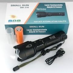 SMALL SUN SM-316 50W 1000 Lümen 800m Menzilli Şarjlı LED El Feneri