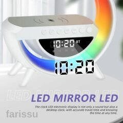 6'sı 1 Arada Çok Fonksiyonlu RGB Gece Lambası, Kablosuz Şarjlı Bluetooth Hoparlör ve Alarm Saat