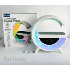 6'sı 1 Arada Çok Fonksiyonlu RGB Gece Lambası, Kablosuz Şarjlı Bluetooth Hoparlör ve Alarm Saat