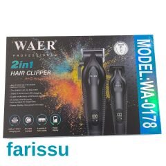 WAER 2'si 1 Arada Profesyonel Saç Kesme ve Sakal Düzeltme Makinesi Seti