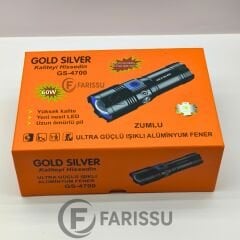 GOLD SILVER GS-4700 Profesyonel Ultra Işık Gücü | 4 Modlu, Zoomlu, Alüminyum Gövdeli Fener