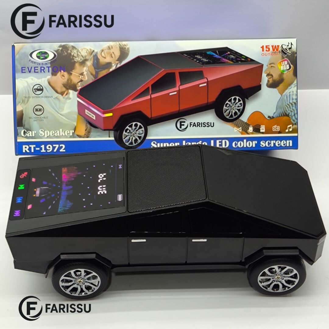 Araba Tasarımlı Bluetooth Hoparlör 15W RGB Işıklı Kablosuz Speaker – FM Radyo, USB, AUX, TF Kart Girişi