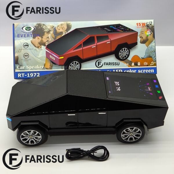 Araba Tasarımlı Bluetooth Hoparlör 15W RGB Işıklı Kablosuz Speaker – FM Radyo, USB, AUX, TF Kart Girişi