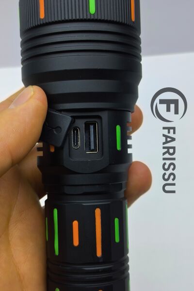OR-G66Y 100W Profesyonel Şarjlı Fener: 5000 Lümen, 1.5 KM Zoomlu Menzil ve Powerbank Özelliği