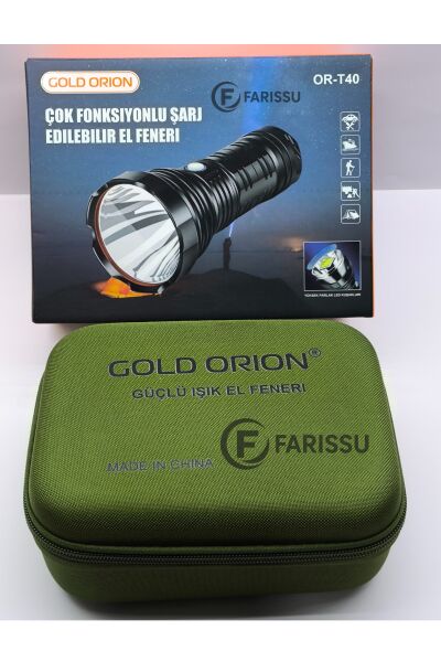 OR-T40 100W 5000 Lümen Şarj Edilebilir LED El Feneri - Yüksek Performans ve Uzun Çalışma Süresi