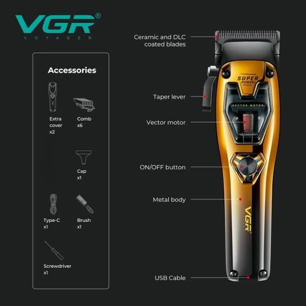 VGR Profesyonel Saç Kesme Makinesi V-668