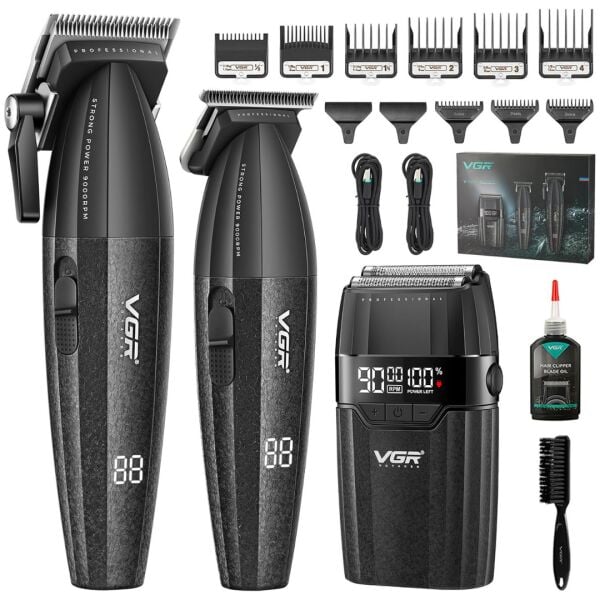 v-6740S3 Profesyonel Kablosuz Saç ve Sakal Kesme Makinesi – 3 in 1 Tıraş Seti