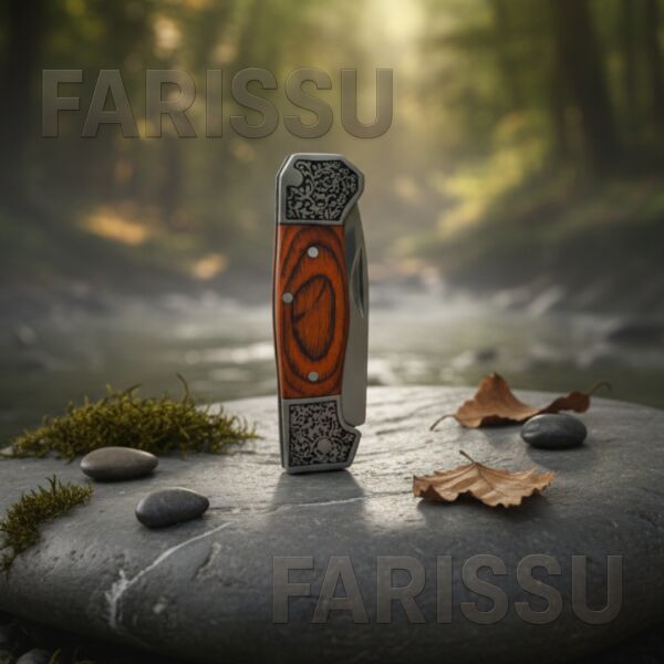 Alaska Ahşap Saplı Katlanır Av Bıçağı - Kılıflı Cep Bıçağı