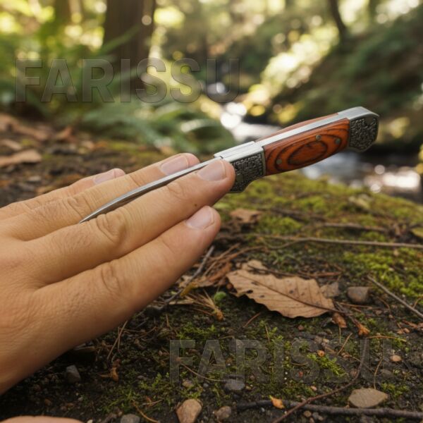 Alaska Ahşap Saplı Katlanır Av Bıçağı - Kılıflı Cep Bıçağı