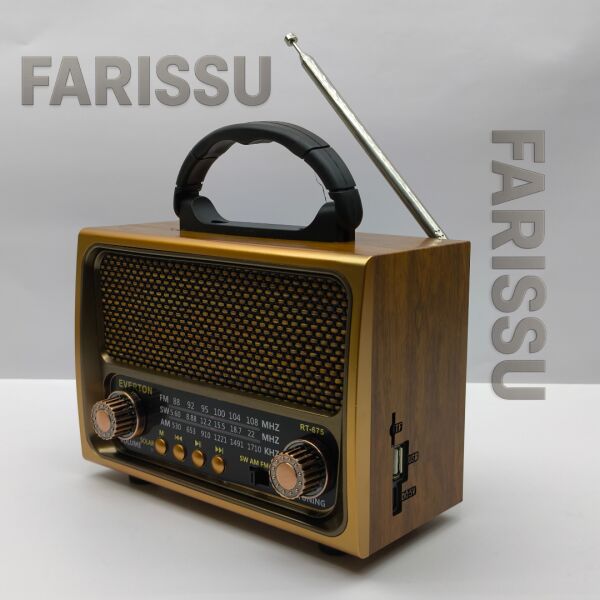 RT-675 Retro Tasarımlı Dünya Alıcısı FM/AM/SW 3 Bant Radyo, Bluetooth Hoparlör, USB/TF MP3