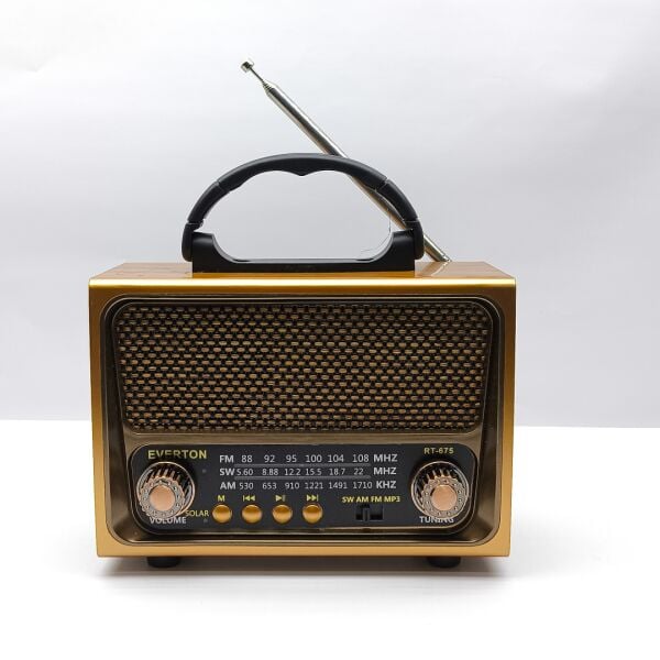 RT-675 Retro Tasarımlı Dünya Alıcısı FM/AM/SW 3 Bant Radyo, Bluetooth Hoparlör, USB/TF MP3