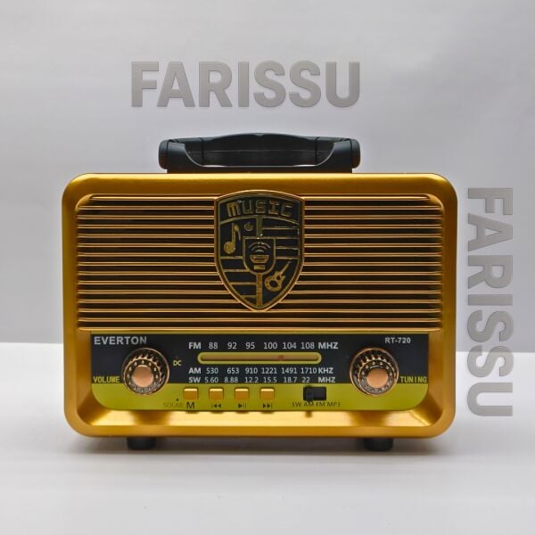 Everton RT-720 Güneş Enerjili (Solar) Nostaljik Bluetooth Radyo | FM/AM/SW, USB/TF Müzik Çalar