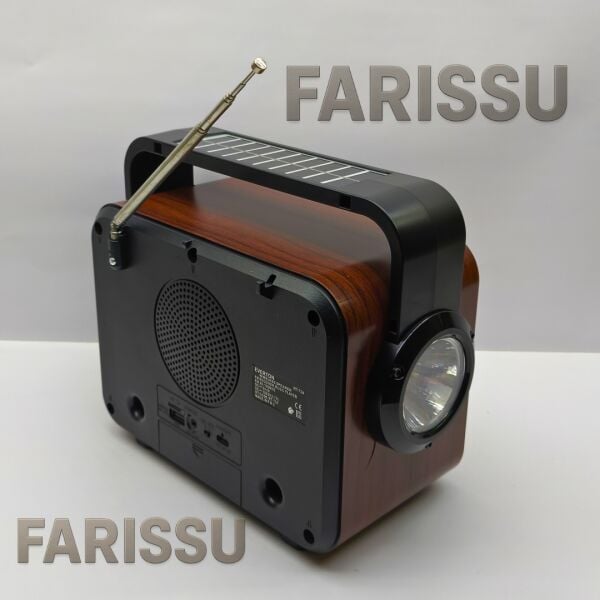 RT-734 Gerçek Eskitme Görünümlü Şömine Efektli Nostaljik Radyo | Güneş Enerjili, Bluetooth'lu, Fenerli