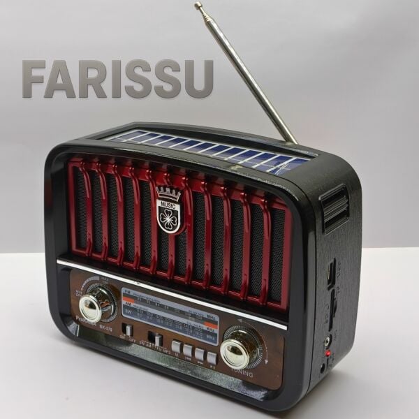 ProKAMA BK-370 Nostaljik Tasarım Güneş Enerjili (Solar) AM/FM/SW 3 Band Radyo USB/TF/Bluetooth