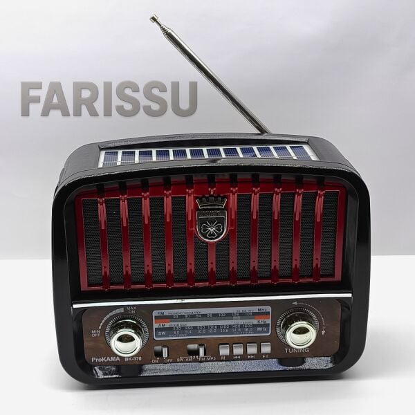 ProKAMA BK-370 Nostaljik Tasarım Güneş Enerjili (Solar) AM/FM/SW 3 Band Radyo USB/TF/Bluetooth