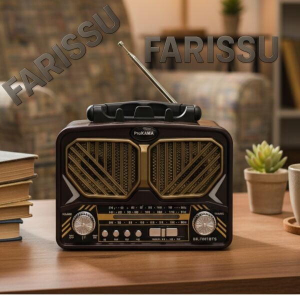 Taşınabilir Güneş Panelli Nostaljik Radyo Işıldaklı FM/AM/SW Desteği USB/TF Kart Girişli