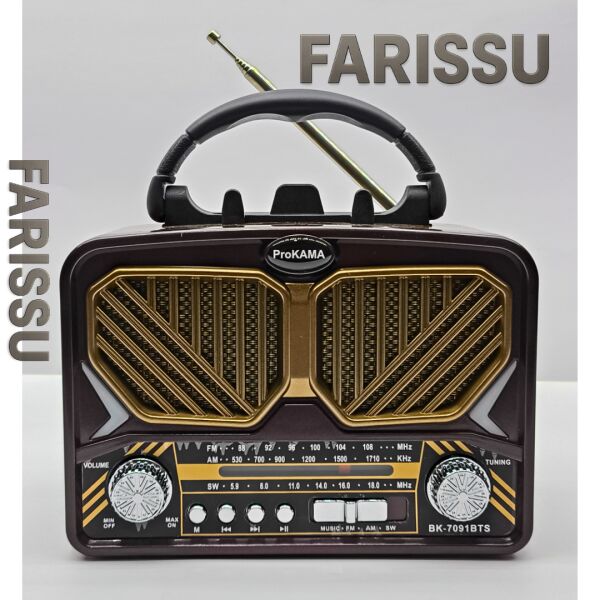Taşınabilir Güneş Panelli Nostaljik Radyo Işıldaklı FM/AM/SW Desteği USB/TF Kart Girişli