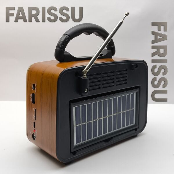 BK-330 Retro Güneş Enerjili (Solar) Radyo, Taşınabilir MP3 Oynatıcı, FM/AM/SW Radyo ve Fener
