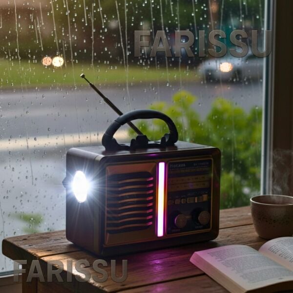 BK-7050BTS Nostaljik Solar Radyo | AM/FM/SW 3 Bant | Bluetooth, USB/TF Müzik Destekli | El Fenerli