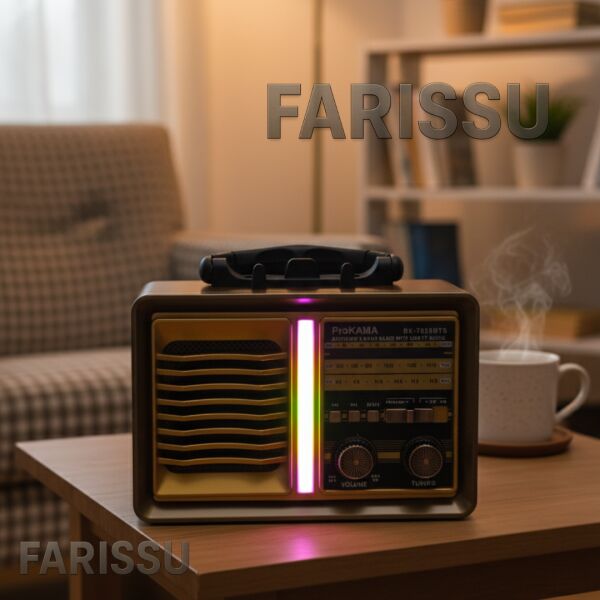 BK-7050BTS Nostaljik Solar Radyo | AM/FM/SW 3 Bant | Bluetooth, USB/TF Müzik Destekli | El Fenerli