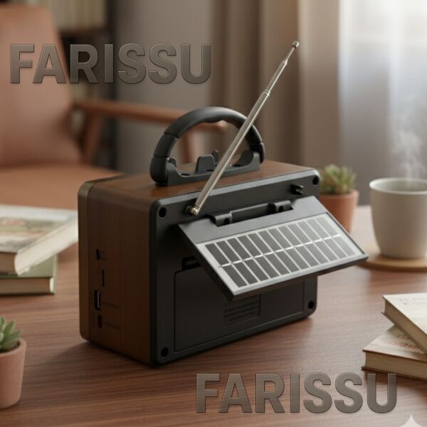 BK-7050BTS Nostaljik Solar Radyo | AM/FM/SW 3 Bant | Bluetooth, USB/TF Müzik Destekli | El Fenerli