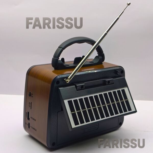 BK-7082BTS Solar Şarjlı Retro Tasarım Radyo - Bluetooth, USB/TF Kart Girişli, El Fenerli (17x13x8 cm)