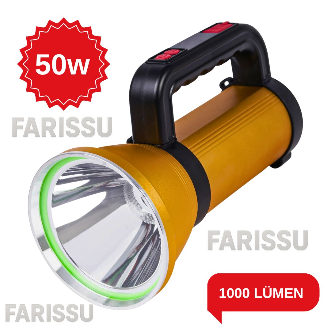 EVERTON RT-S050 Şarjlı Güçlü Işık Projektör El Feneri 50W 1000 Lümen Powerbank Özellikli