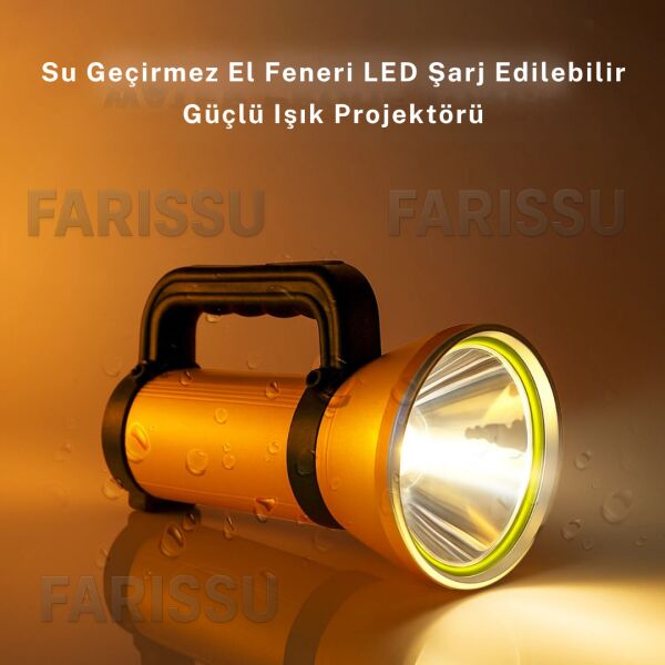 EVERTON RT-S050 Şarjlı Güçlü Işık Projektör El Feneri 50W 1000 Lümen Powerbank Özellikli