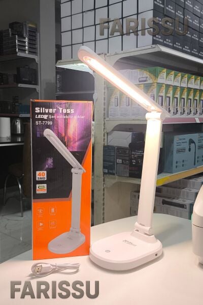 ST-7799  Göz Koruyucu, Katlanabilir LED Masa Lambası | 2400 mAh Şarjlı, 3 Kademeli Işık Ayarı