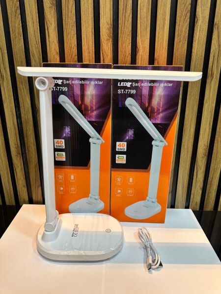 ST-7799  Göz Koruyucu, Katlanabilir LED Masa Lambası | 2400 mAh Şarjlı, 3 Kademeli Işık Ayarı