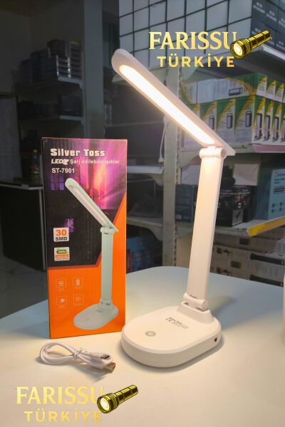 Silver Toss ST-7901 30 SMD LED Şarj Edilebilir Ayarlanabilir Masa Lambası