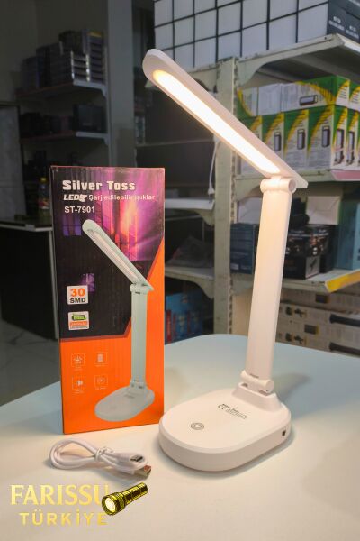 Silver Toss ST-7901 30 SMD LED Şarj Edilebilir Ayarlanabilir Masa Lambası