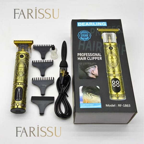 Dearling RF-1863 Antika Tasarım Profesyonel Kablosuz Saç Sakal Traş Makinesi
