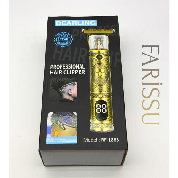 Dearling RF-1863 Antika Tasarım Profesyonel Kablosuz Saç Sakal Traş Makinesi