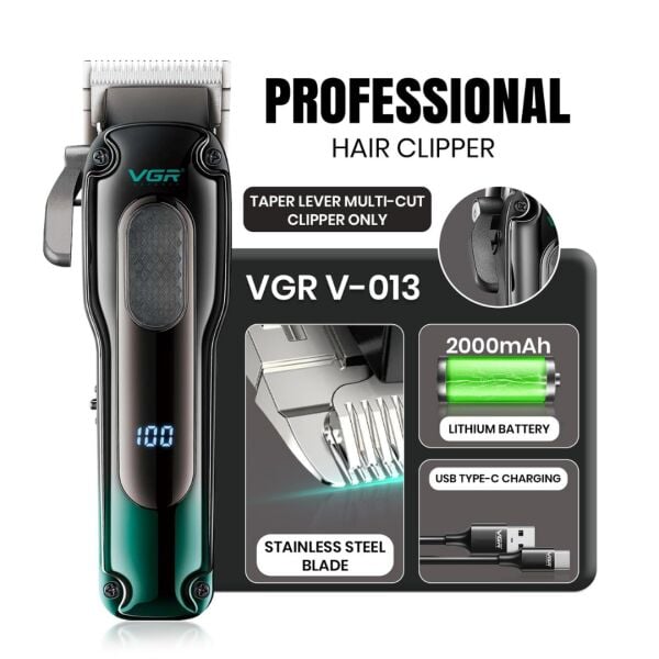 Profesyonel Şarjlı Saç Kesme Makinesi - 200 Dakika Çalışma Süresi, 7000 RPM Motor ve 8'li Tarak Seti