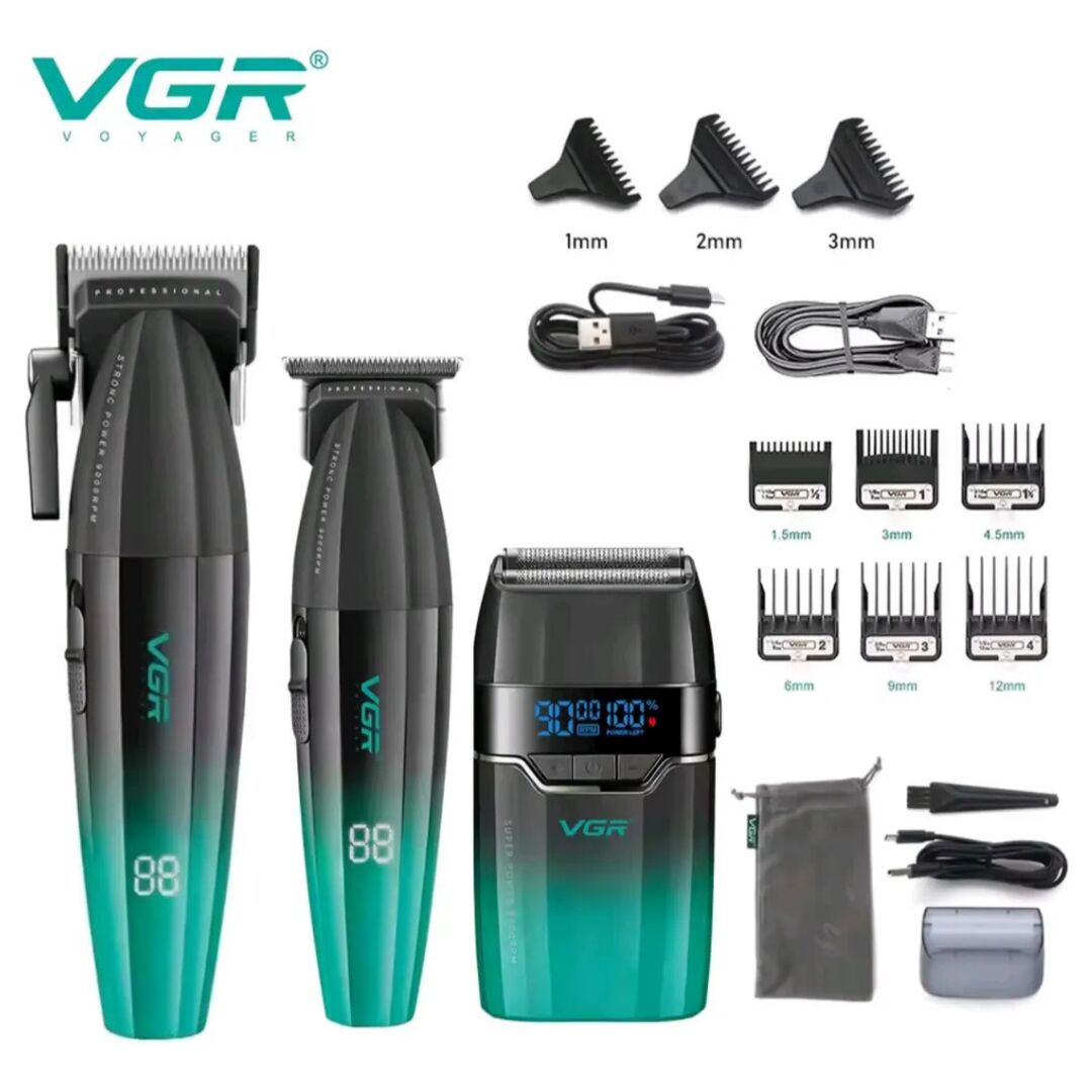 v-6740S3 Profesyonel Kablosuz Saç ve Sakal Kesme Makinesi – 3 in 1 Tıraş Seti